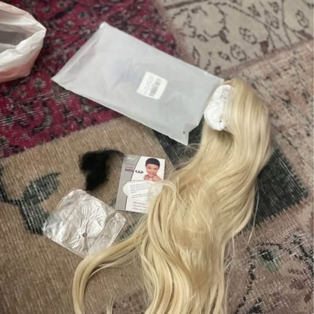 Tantako Kids Long Blonde Fancy Dress Play Wig frozen Elsa